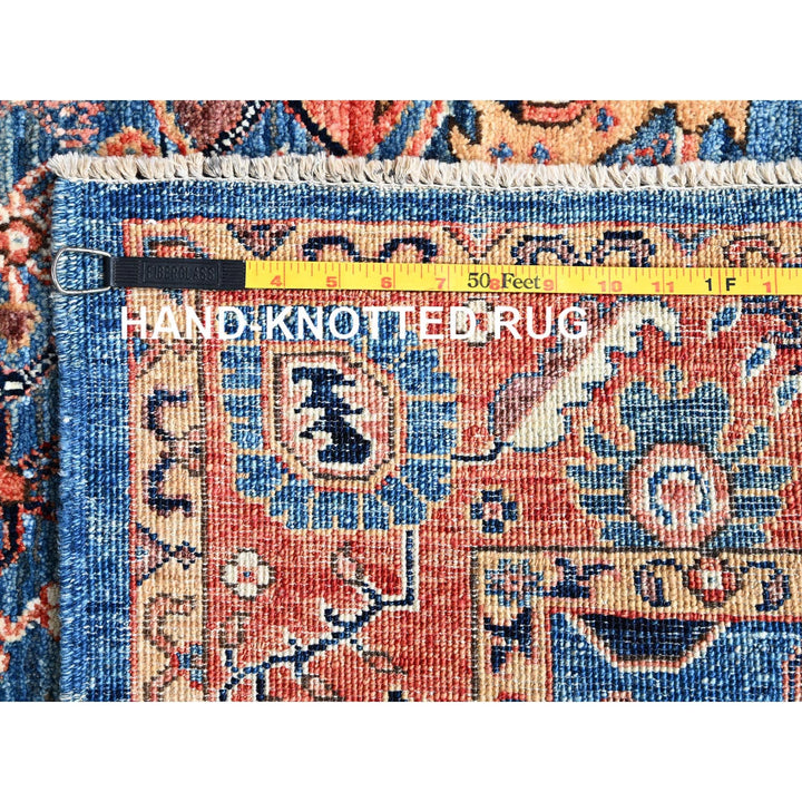 4'4" x 6'2" New Hand Knotted Blue Wool Rectangle Oriental Rug - MOA1021061