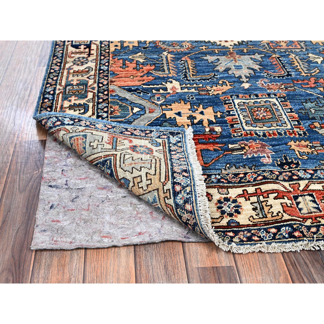 4'0" x 6'0" New Hand Knotted Blue Wool Rectangle Oriental Rug - MOA1021062