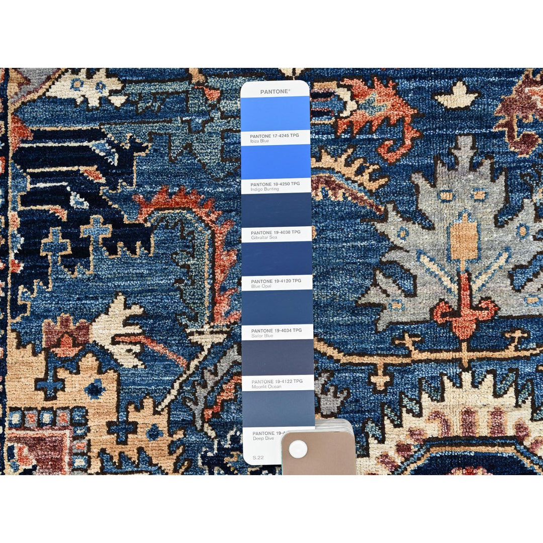 4'0" x 6'0" New Hand Knotted Blue Wool Rectangle Oriental Rug - MOA1021062
