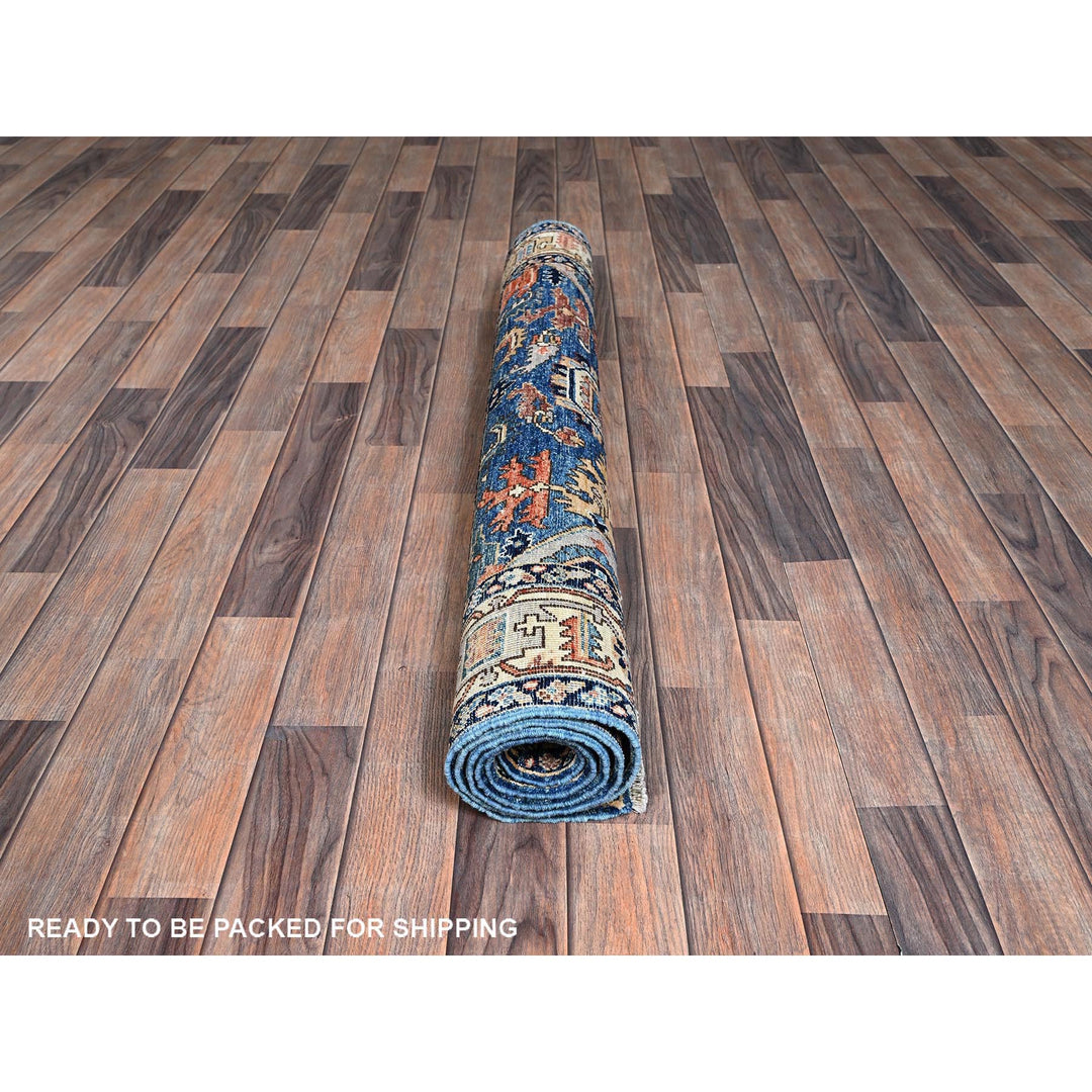 4'0" x 6'0" New Hand Knotted Blue Wool Rectangle Oriental Rug - MOA1021062
