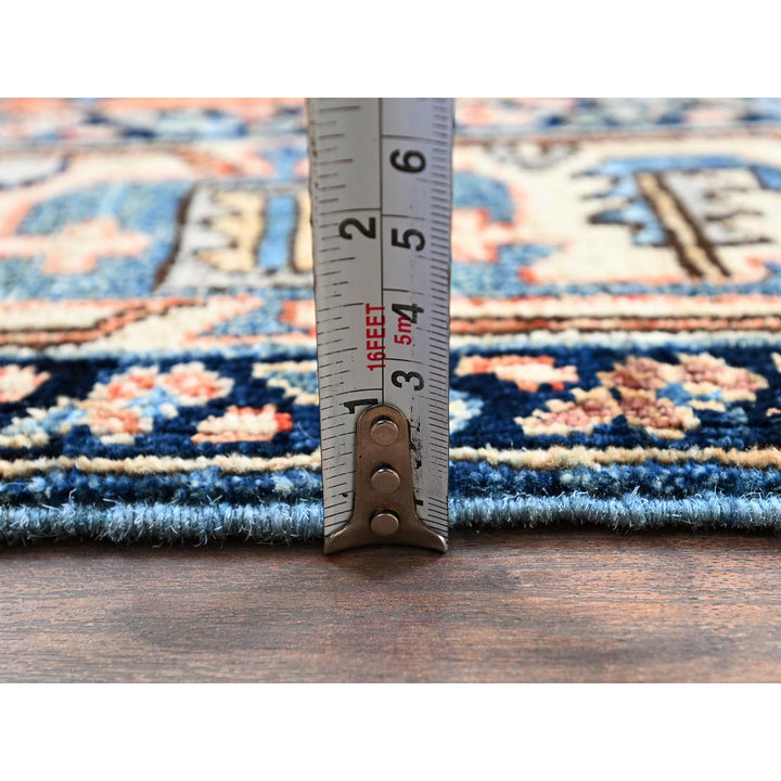 4'0" x 6'0" New Hand Knotted Blue Wool Rectangle Oriental Rug - MOA1021062