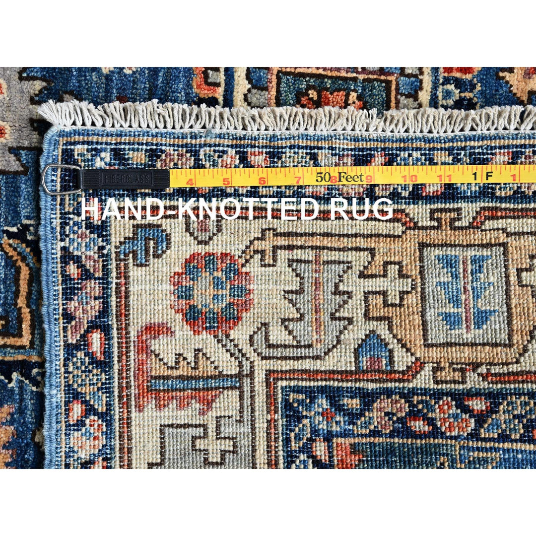 4'0" x 6'0" New Hand Knotted Blue Wool Rectangle Oriental Rug - MOA1021062