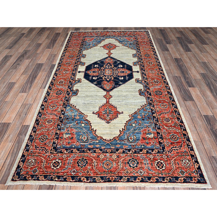 4'3" x 8'3" New Hand Knotted Green Wool Runner Oriental Rug - MOA1021063