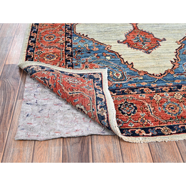 4'3" x 8'3" New Hand Knotted Green Wool Runner Oriental Rug - MOA1021063