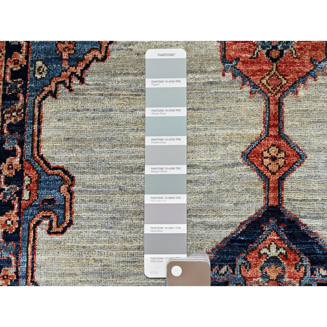 4'3" x 8'3" New Hand Knotted Green Wool Runner Oriental Rug - MOA1021063
