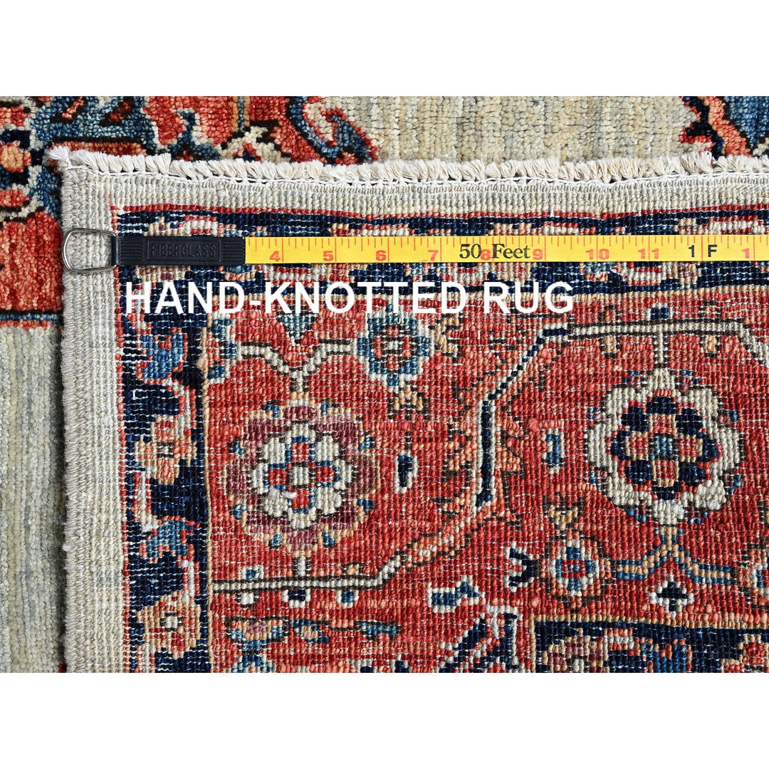 4'3" x 8'3" New Hand Knotted Green Wool Runner Oriental Rug - MOA1021063