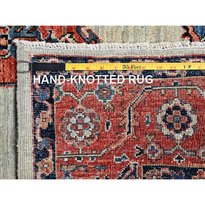 4'3" x 8'3" New Hand Knotted Green Wool Runner Oriental Rug - MOA1021063