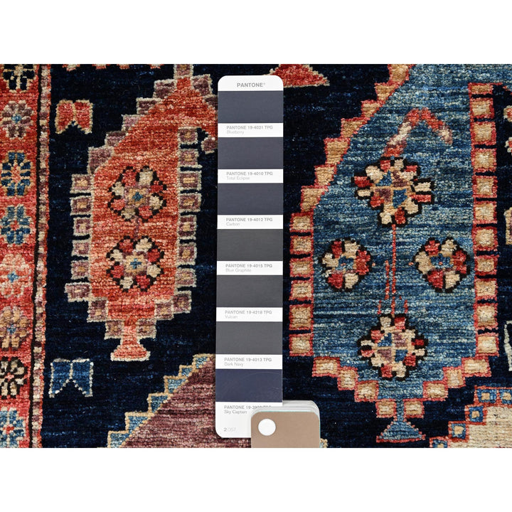 3'11" x 9'9" New Hand Knotted Blue Wool Runner Oriental Rug - MOA1021064