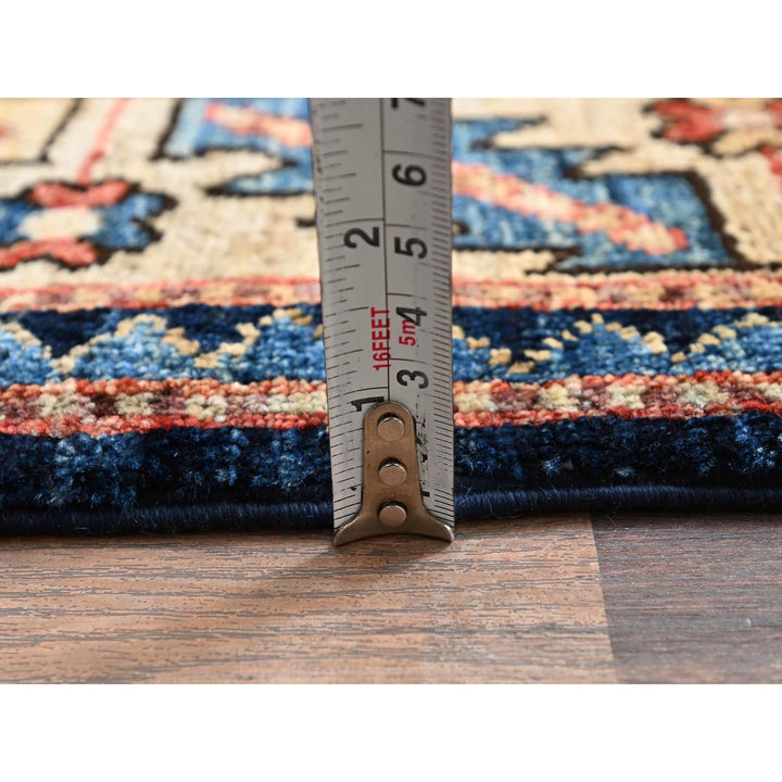 3'11" x 9'9" New Hand Knotted Blue Wool Runner Oriental Rug - MOA1021064