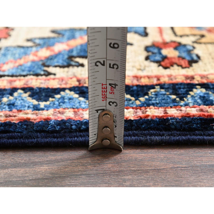 3'11" x 9'9" New Hand Knotted Blue Wool Runner Oriental Rug - MOA1021065
