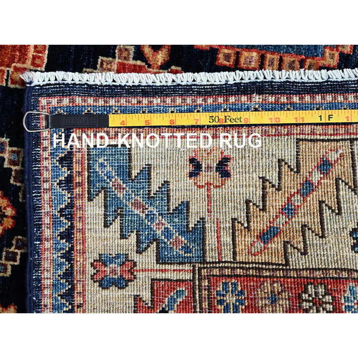 3'11" x 9'9" New Hand Knotted Blue Wool Runner Oriental Rug - MOA1021065