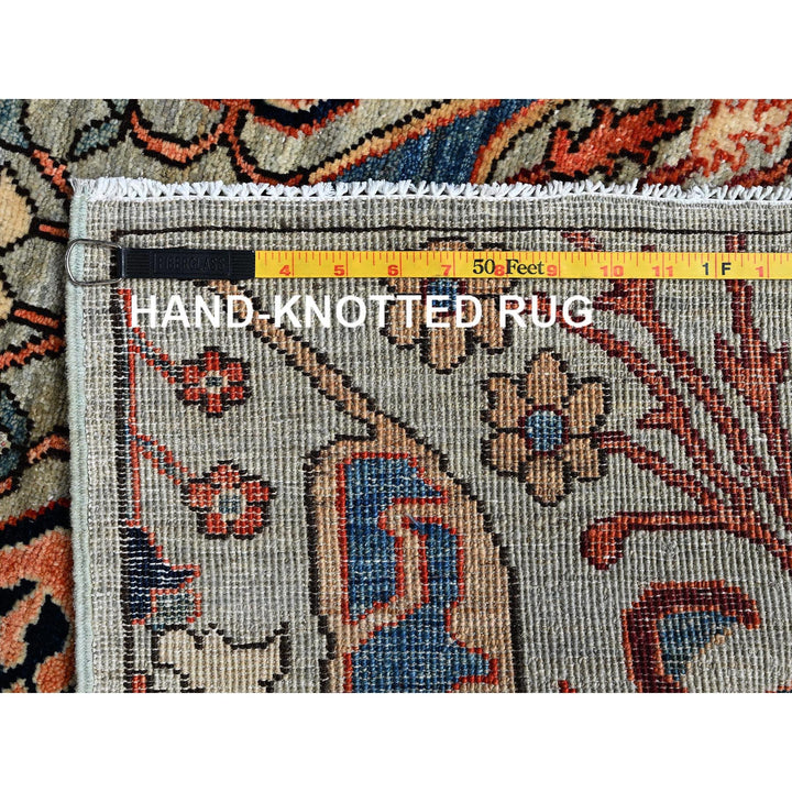 2'9" x 9'10" New Hand Knotted Grey Wool Runner Oriental Rug - MOA1021068