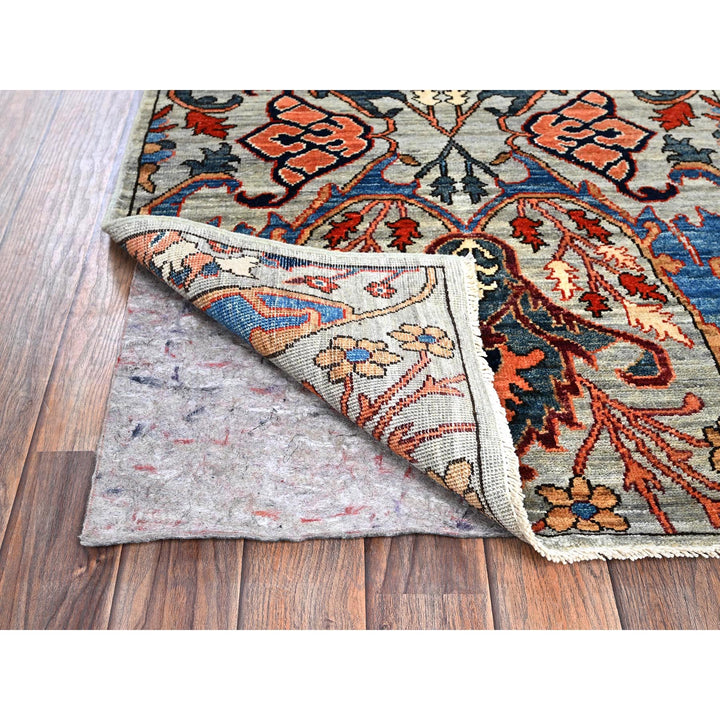 2'6" x 8'1" New Hand Knotted Grey Wool Runner Oriental Rug - MOA1021069