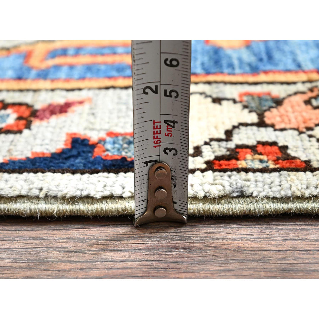 2'6" x 8'1" New Hand Knotted Grey Wool Runner Oriental Rug - MOA1021069