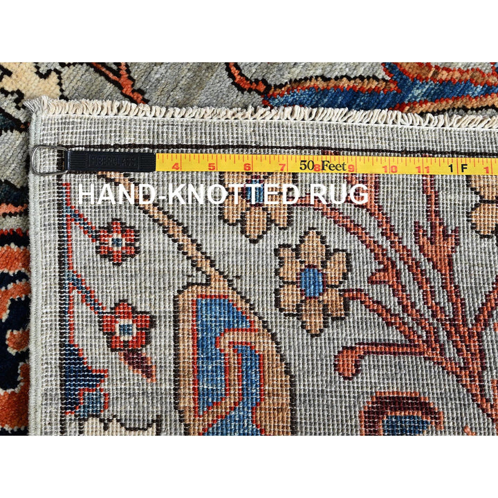 2'6" x 8'1" New Hand Knotted Grey Wool Runner Oriental Rug - MOA1021069