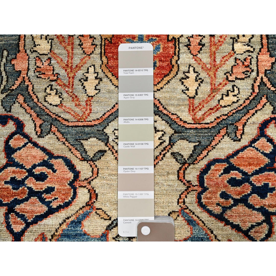 2'8" x 9'7" New Hand Knotted Grey Wool Runner Oriental Rug - MOA1021070