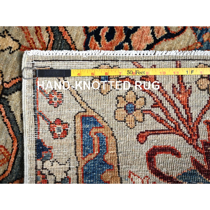 2'8" x 9'7" New Hand Knotted Grey Wool Runner Oriental Rug - MOA1021070