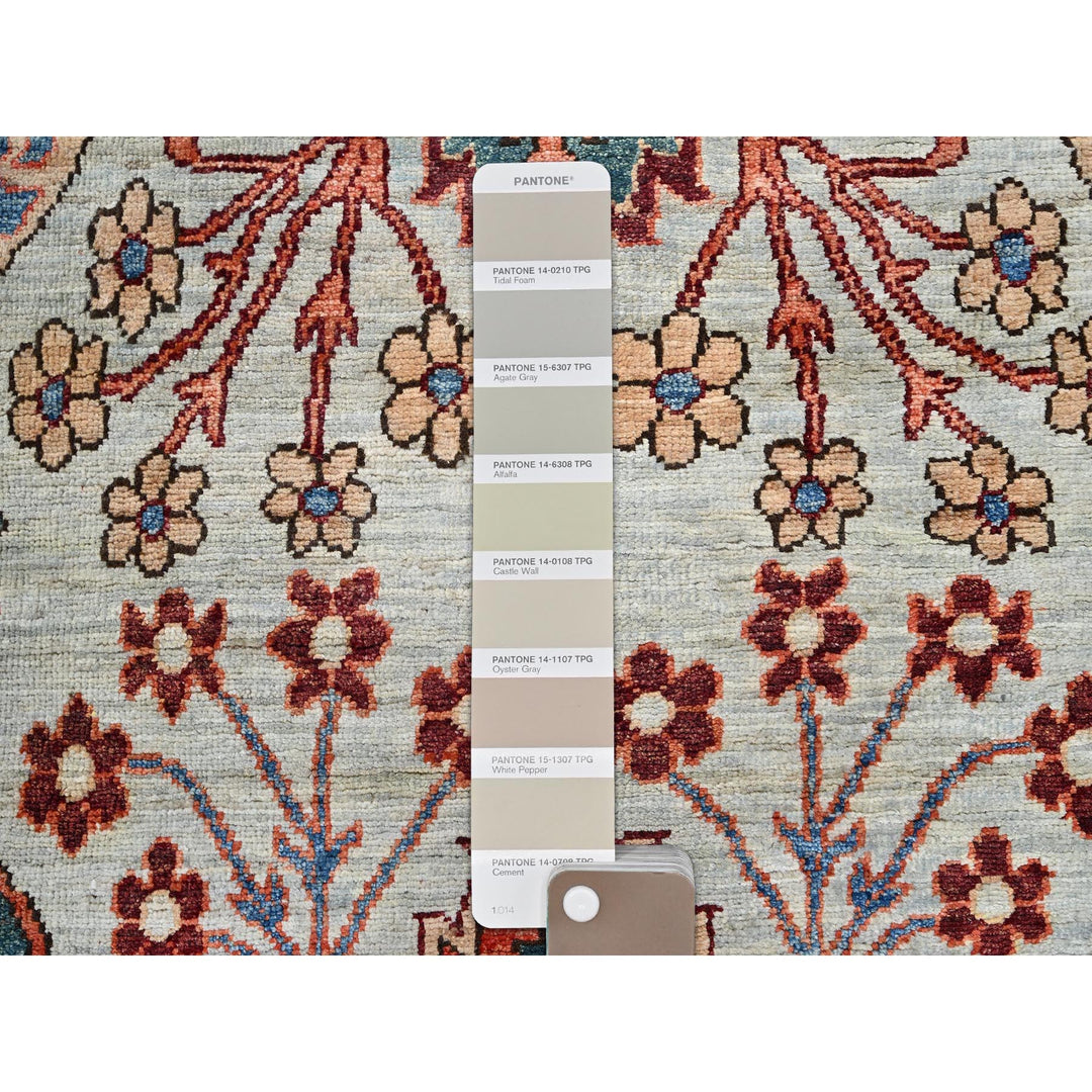 2'10" x 9'0" New Hand Knotted Grey Wool Runner Oriental Rug - MOA1021074