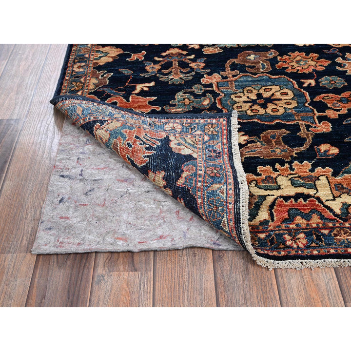 3'1" x 5'0" New Hand Knotted Blue Wool Rectangle Oriental Rug - MOA1021075