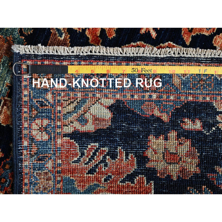 3'1" x 5'0" New Hand Knotted Blue Wool Rectangle Oriental Rug - MOA1021075