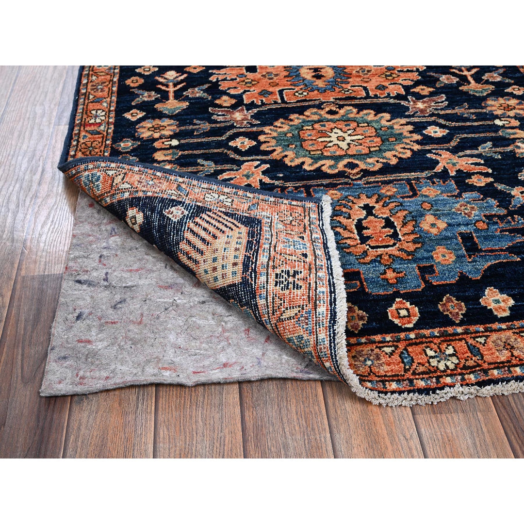 3'1" x 4'10" New Hand Knotted Blue Wool Rectangle Oriental Rug - MOA1021076
