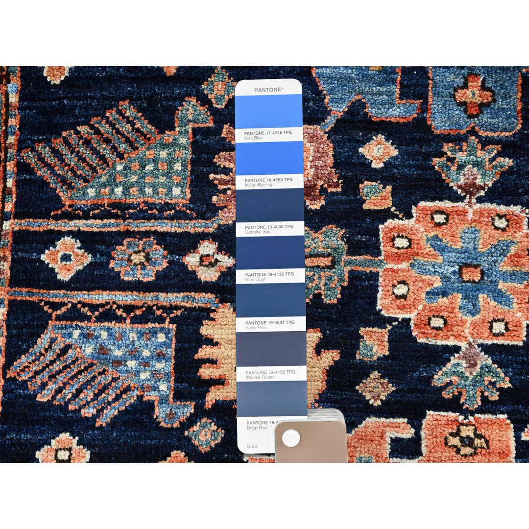 3'1" x 4'10" New Hand Knotted Blue Wool Rectangle Oriental Rug - MOA1021076