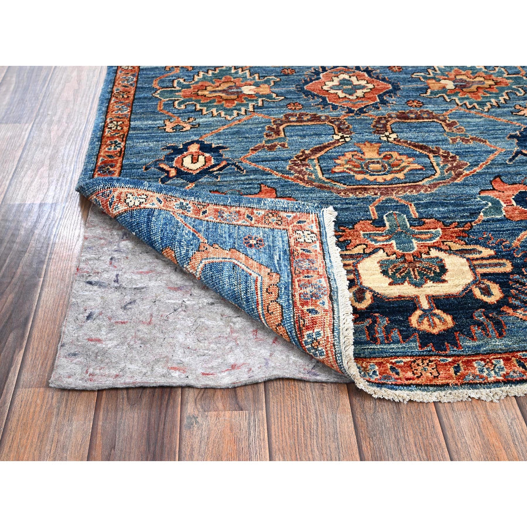 3'2" x 4'11" New Hand Knotted Blue Wool Rectangle Oriental Rug - MOA1021077