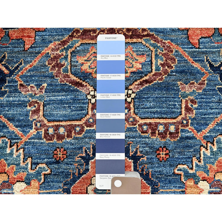 3'2" x 4'11" New Hand Knotted Blue Wool Rectangle Oriental Rug - MOA1021077