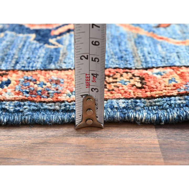 3'2" x 4'11" New Hand Knotted Blue Wool Rectangle Oriental Rug - MOA1021077