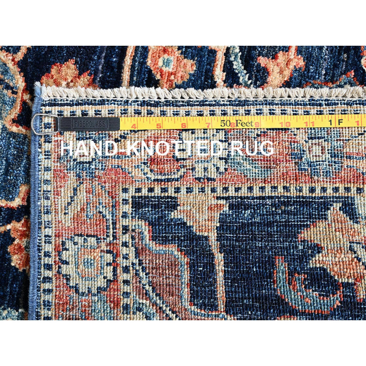 3'0" x 5'1" New Hand Knotted Blue Wool Rectangle Oriental Rug - MOA1021078
