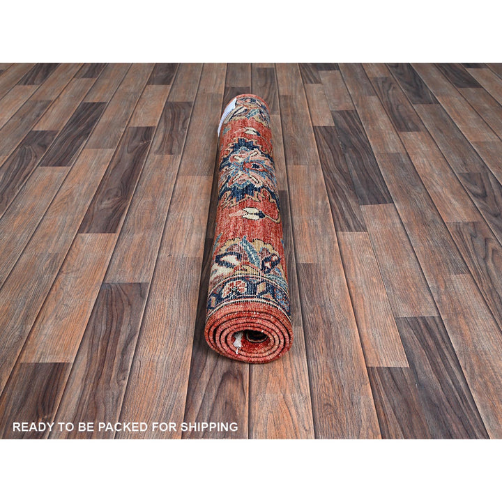 3'1" x 5'0" New Hand Knotted Red Wool Rectangle Oriental Rug - MOA1021079