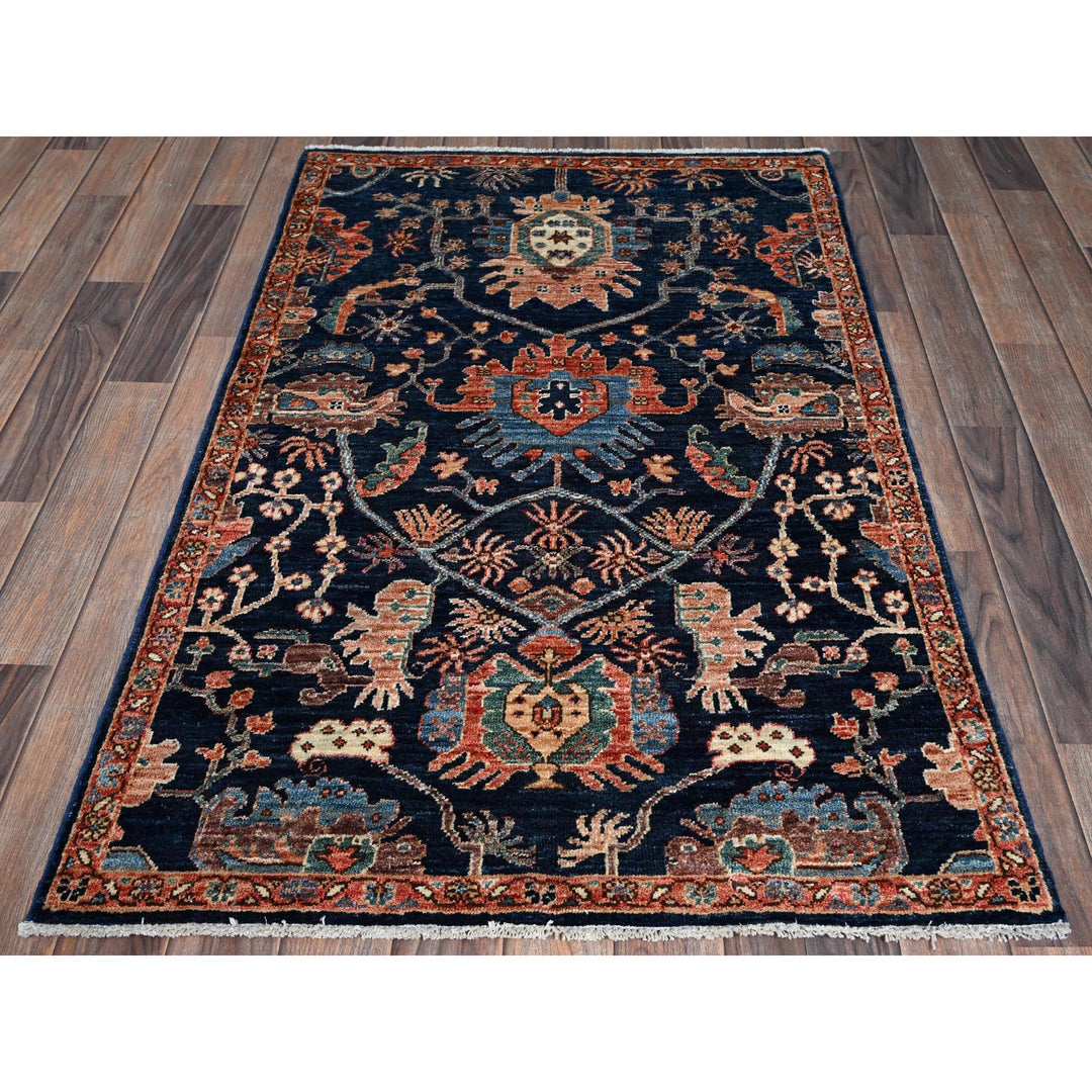 3'0" x 4'10" New Hand Knotted Blue Wool Rectangle Oriental Rug - MOA1021080