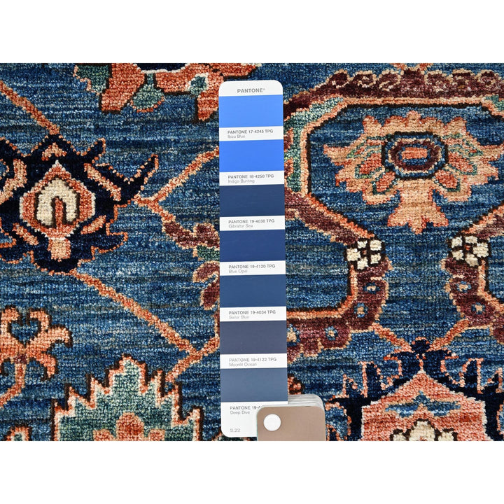 3'1" x 5'1" New Hand Knotted Blue Wool Rectangle Oriental Rug - MOA1021081