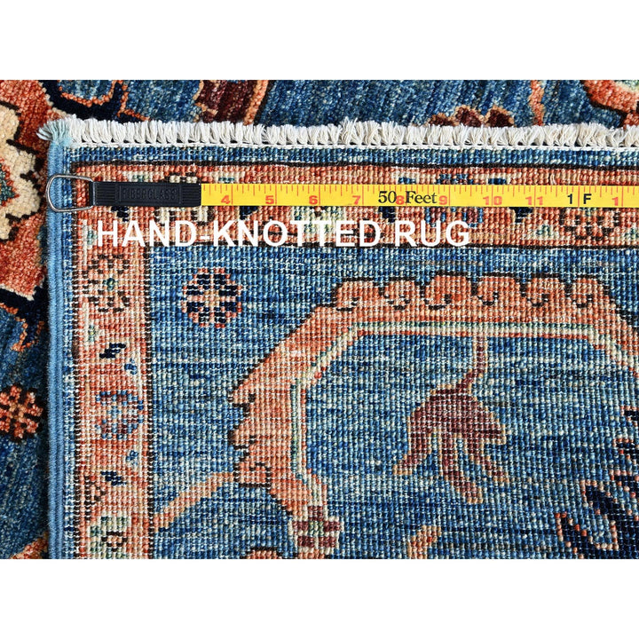 3'1" x 5'1" New Hand Knotted Blue Wool Rectangle Oriental Rug - MOA1021081