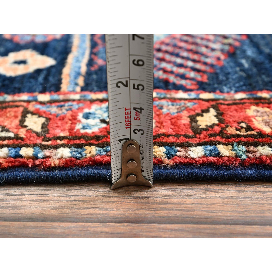 3'0" x 5'1" New Hand Knotted Blue Wool Rectangle Oriental Rug - MOA1021082