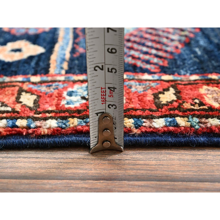 3'0" x 5'1" New Hand Knotted Blue Wool Rectangle Oriental Rug - MOA1021082