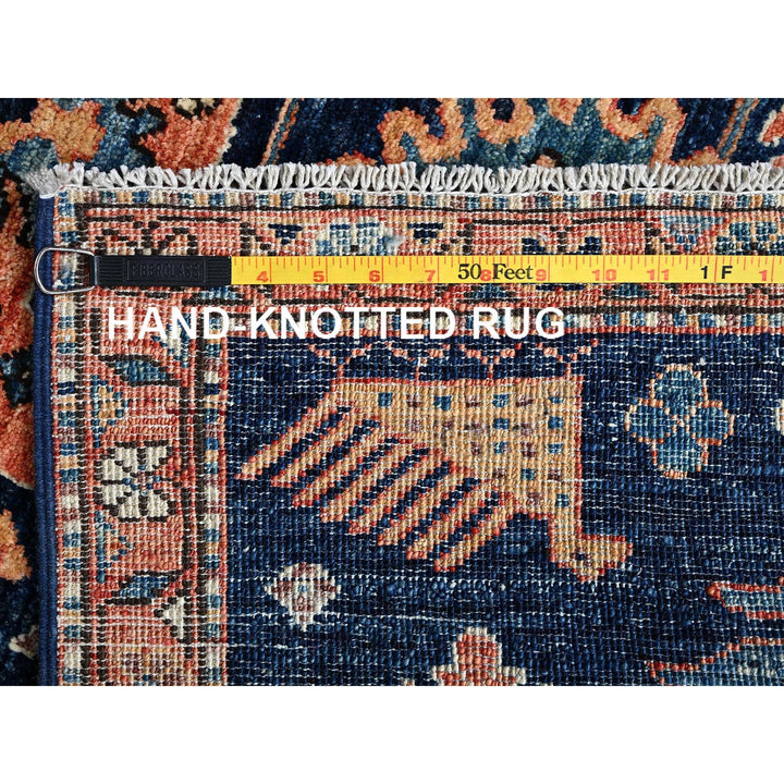 3'0" x 5'1" New Hand Knotted Blue Wool Rectangle Oriental Rug - MOA1021082