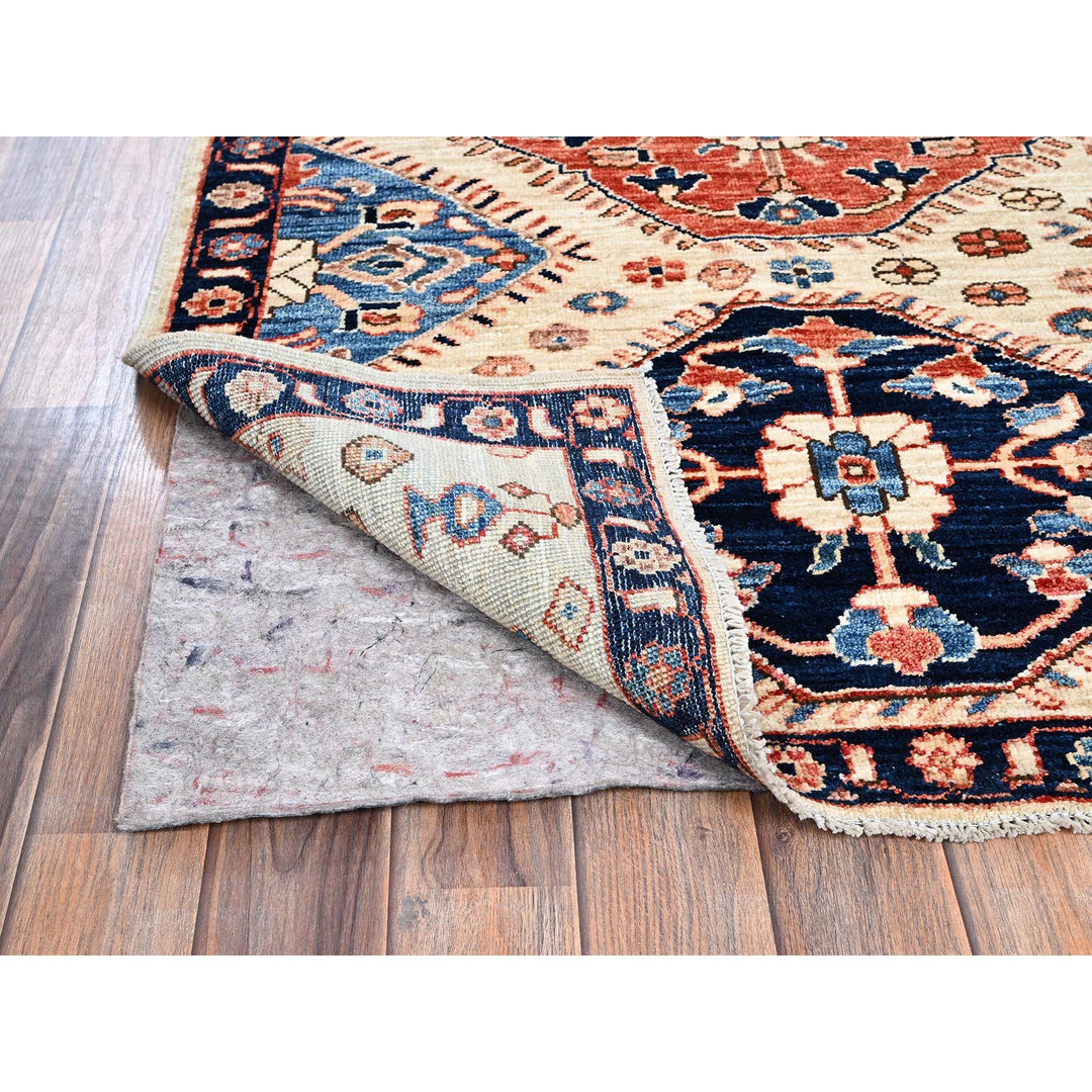 3'3" x 5'2" New Hand Knotted Ivory Wool Rectangle Oriental Rug - MOA1021084