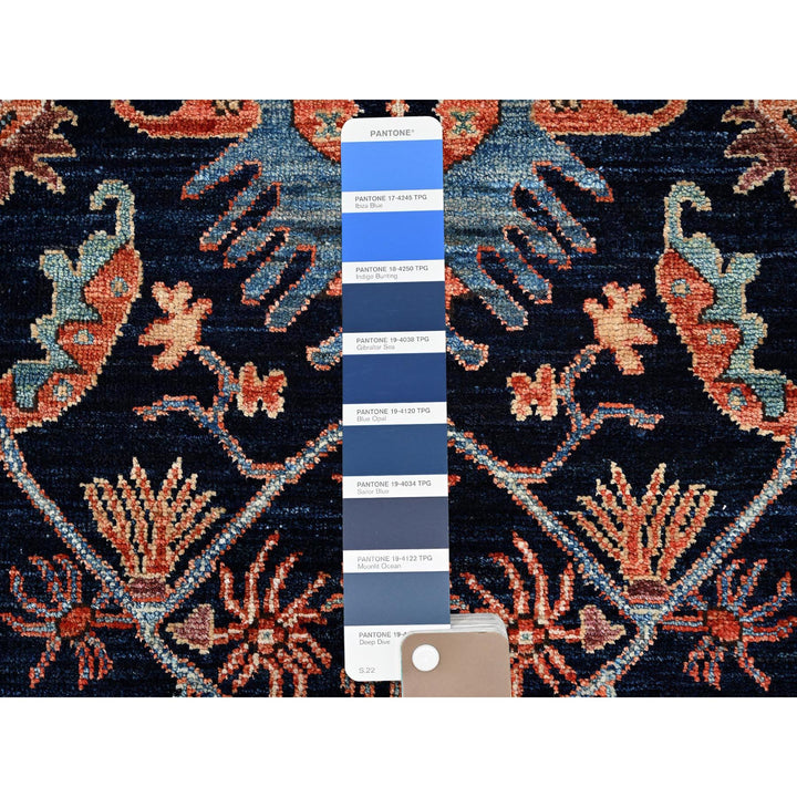 3'2" x 5'2" New Hand Knotted Blue Wool Rectangle Oriental Rug - MOA1021085