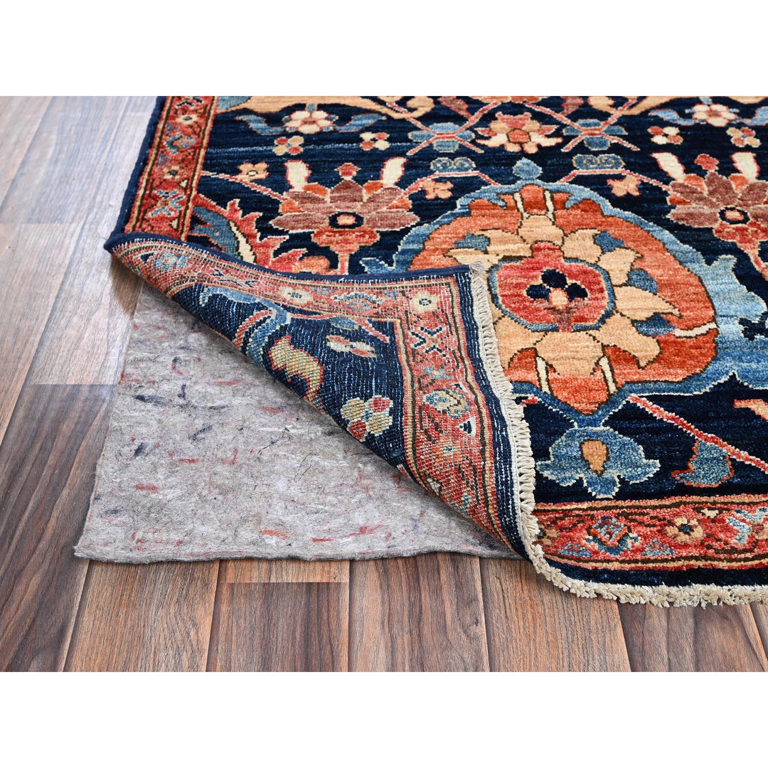2'11" x 5'0" New Hand Knotted Blue Wool Rectangle Oriental Rug - MOA1021088