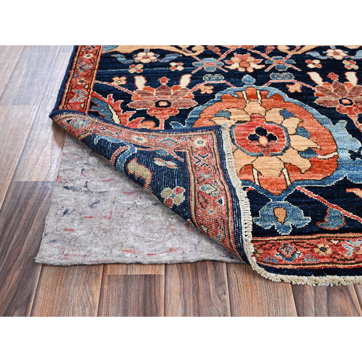 2'11" x 5'0" New Hand Knotted Blue Wool Rectangle Oriental Rug - MOA1021088