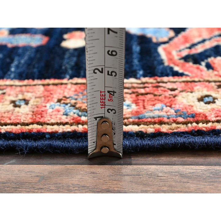 2'11" x 5'0" New Hand Knotted Blue Wool Rectangle Oriental Rug - MOA1021088