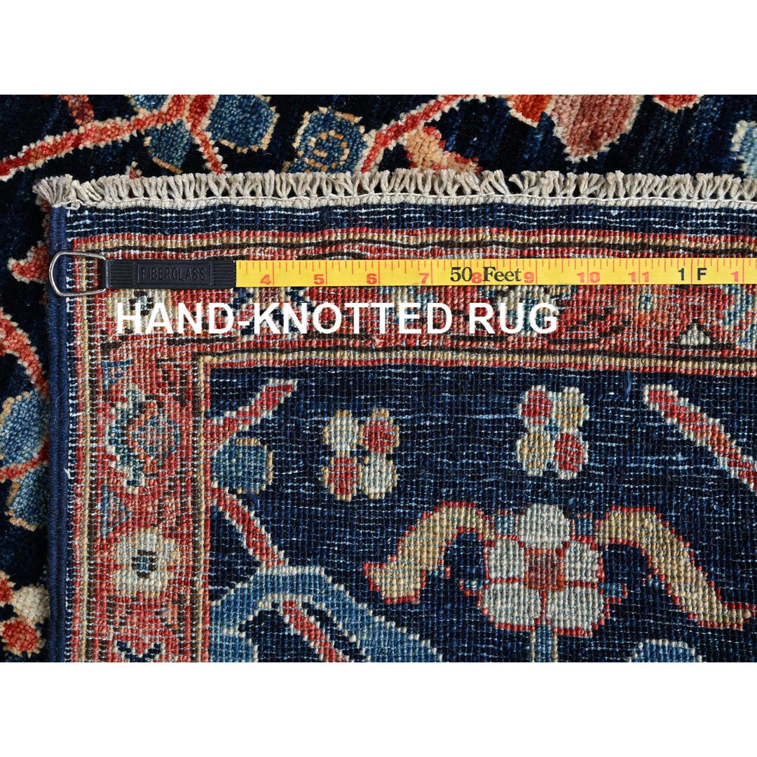 2'11" x 5'0" New Hand Knotted Blue Wool Rectangle Oriental Rug - MOA1021088