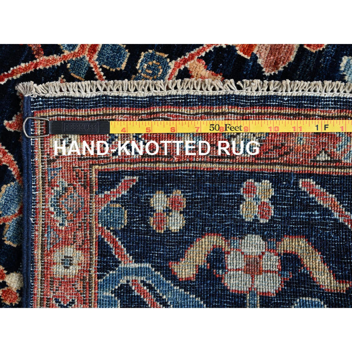 2'11" x 5'0" New Hand Knotted Blue Wool Rectangle Oriental Rug - MOA1021088