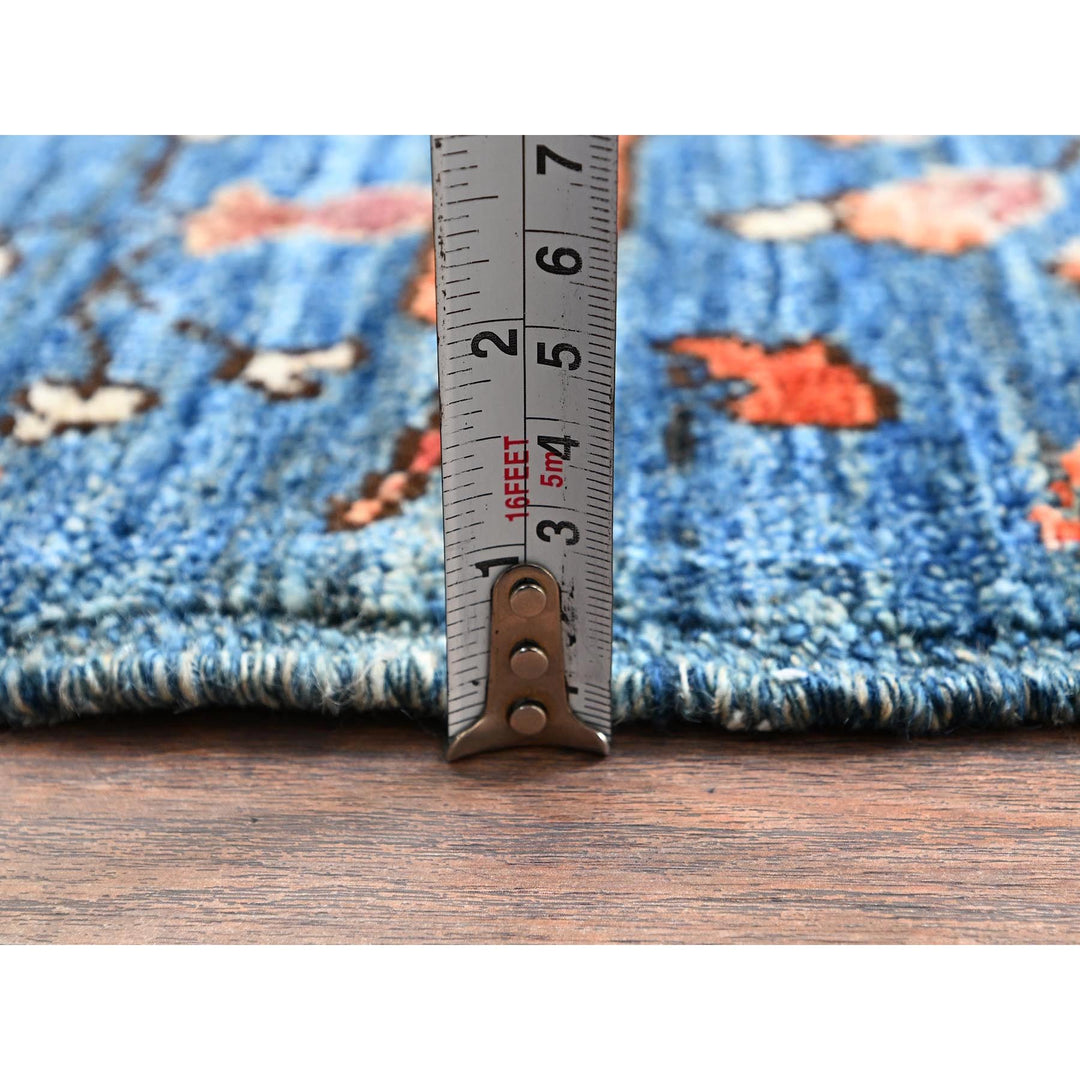 3'3" x 4'10" New Hand Knotted Blue Wool Rectangle Oriental Rug - MOA1021089