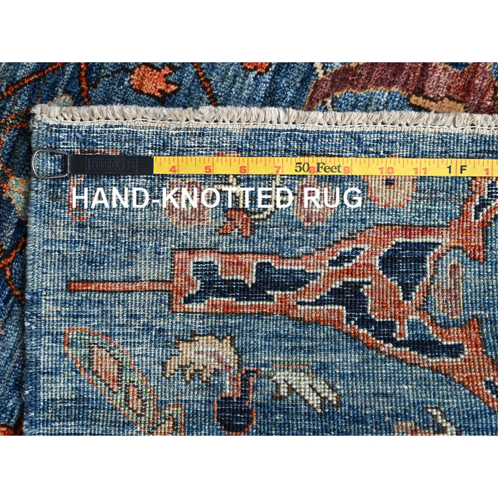 3'3" x 4'10" New Hand Knotted Blue Wool Rectangle Oriental Rug - MOA1021089