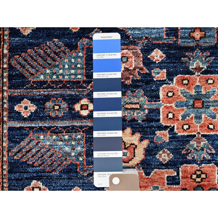 3'4" x 5'1" New Hand Knotted Blue Wool Rectangle Oriental Rug - MOA1021090