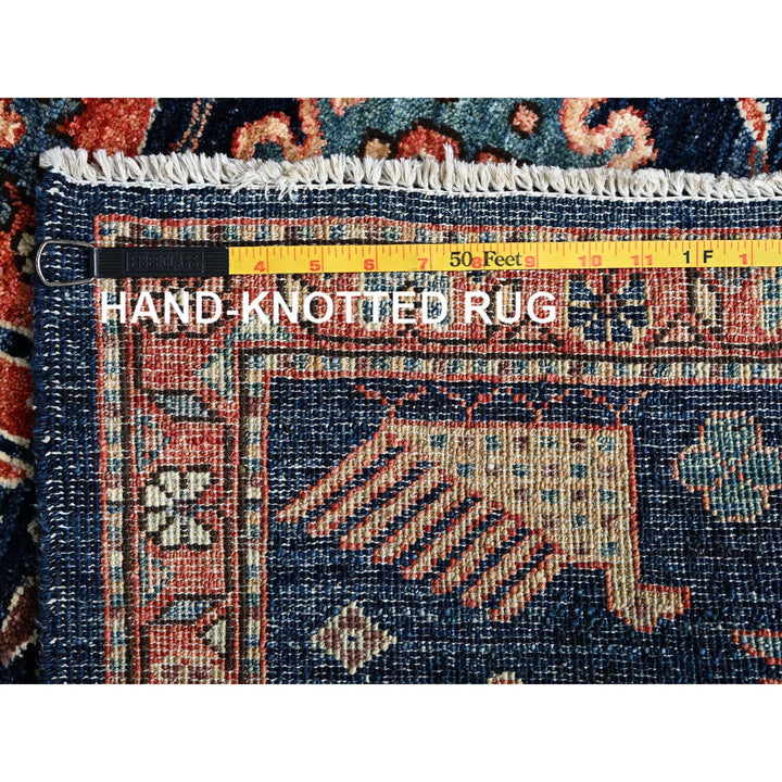 3'4" x 5'1" New Hand Knotted Blue Wool Rectangle Oriental Rug - MOA1021090