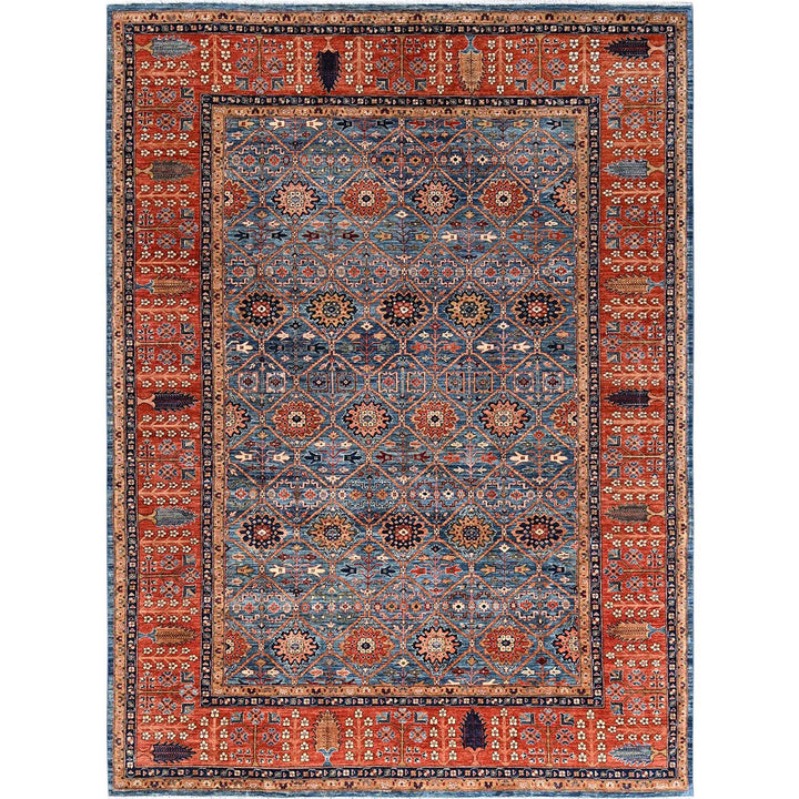 10'0" x 13'11" New Hand Knotted Blue Wool Rectangle Oriental Rug - MOA1021092
