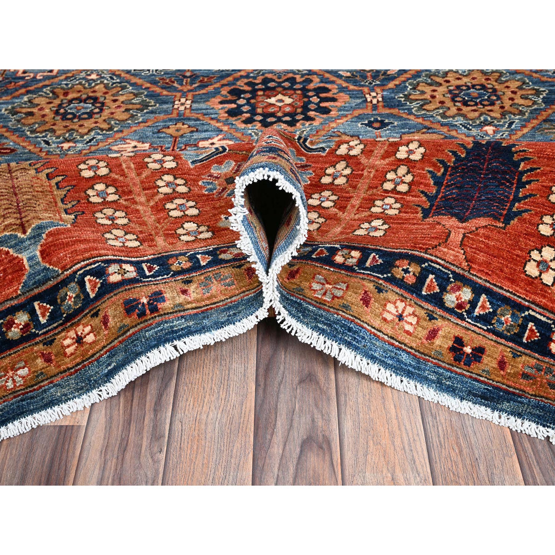 10'0" x 13'11" New Hand Knotted Blue Wool Rectangle Oriental Rug - MOA1021092